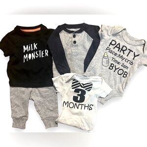 Baby Boy 0-3M Clothing Bundle Outfit Matching Set Mixed Lot Newborn Clothes Lot